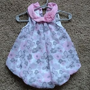 Infant Pink and grey floral romper
